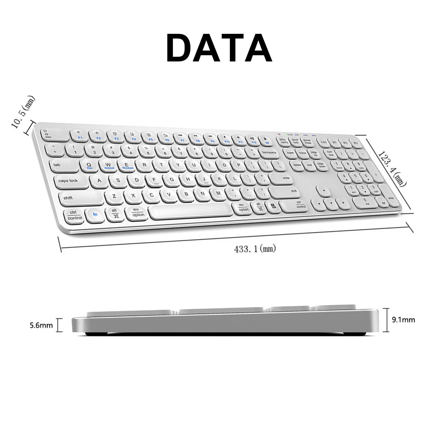 Multi-Device Office RGB Backlit Aluminium Keyboard