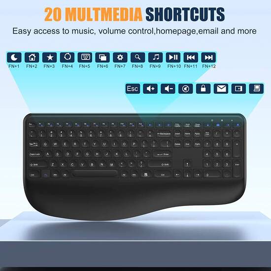 Ergonomic Wireless Computer Keyboard