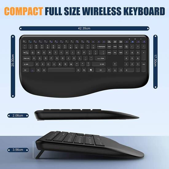 Ergonomic Wireless Computer Keyboard